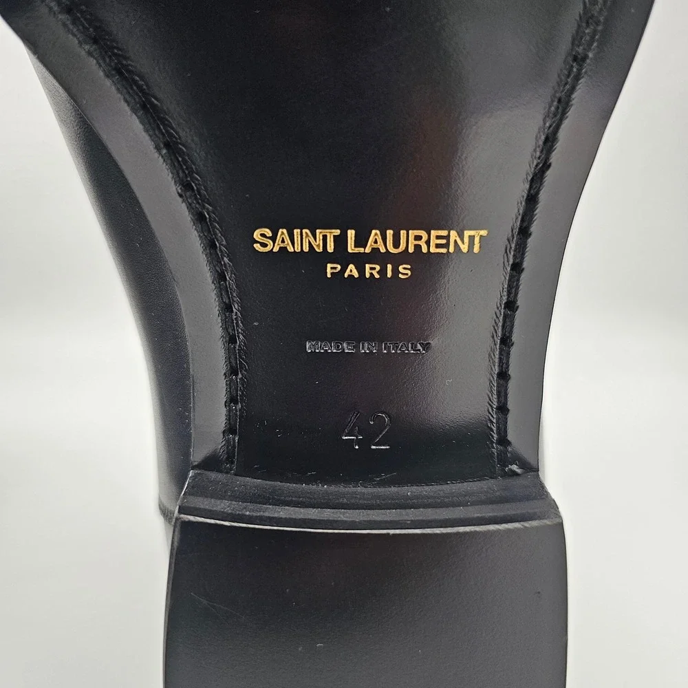 Saint Laurent Paris YSL Wyatt 30 Chelsea Boots Leather Nero Black U.S 9  EU 42
